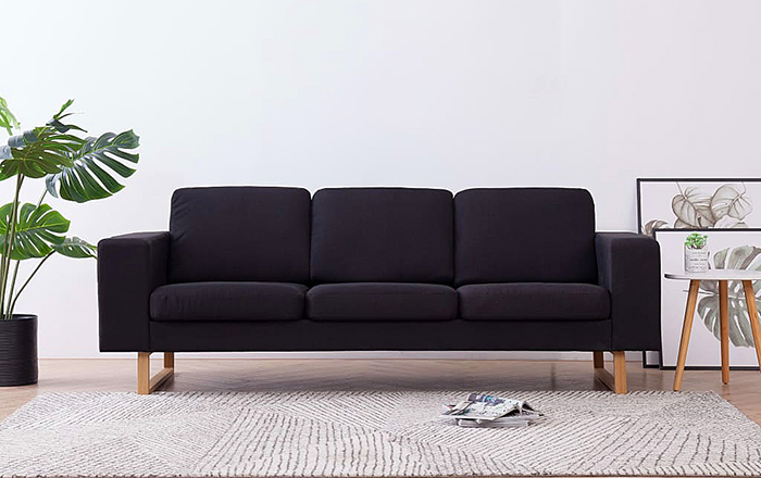 Produkt Elegancka trzyosobowa sofa Williams 3X - czarna - zdjęcie numer 2