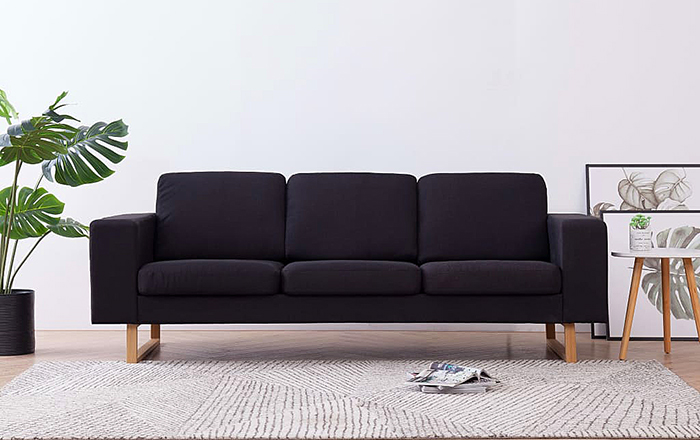 Produkt Elegancka trzyosobowa sofa Ladi 3X - czarna - zdjęcie numer 2