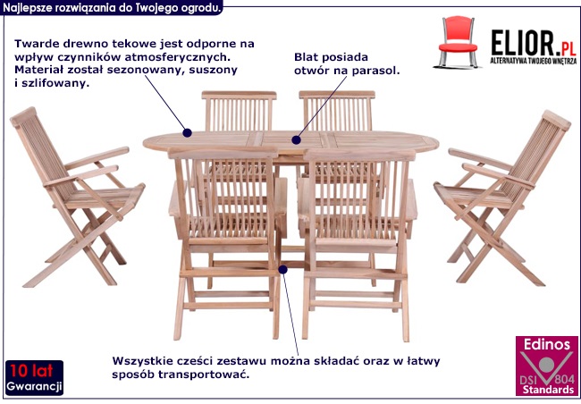 zestaw drewnianych mebli ogrodowych bradda