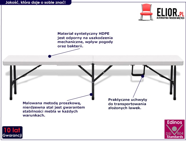 Produkt Zestaw dwóch ławek ogrodowych Brean - biały