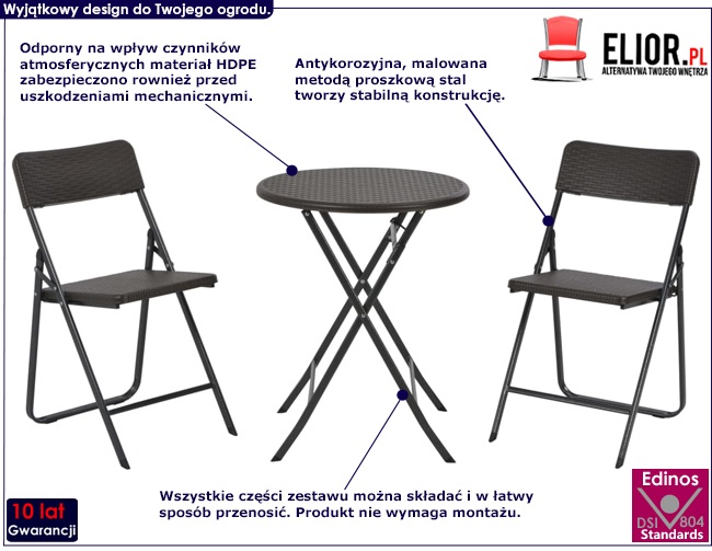 zestaw mebli ogrodowych brent 2x