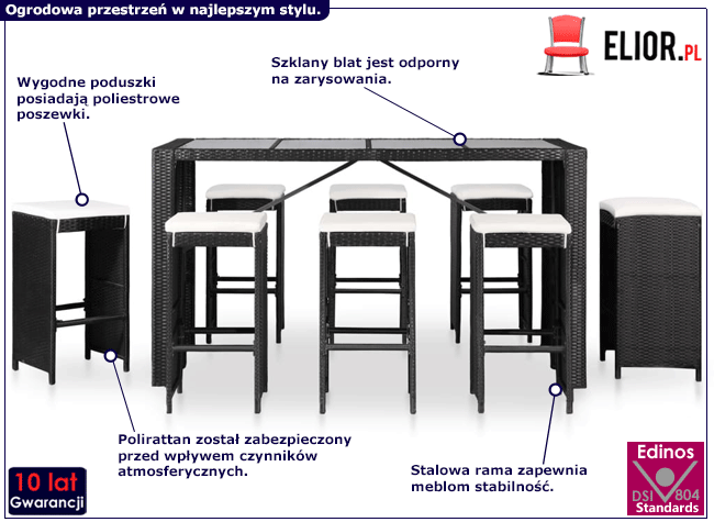 Zestaw polirattanowych mebli ogrodowych Tavia