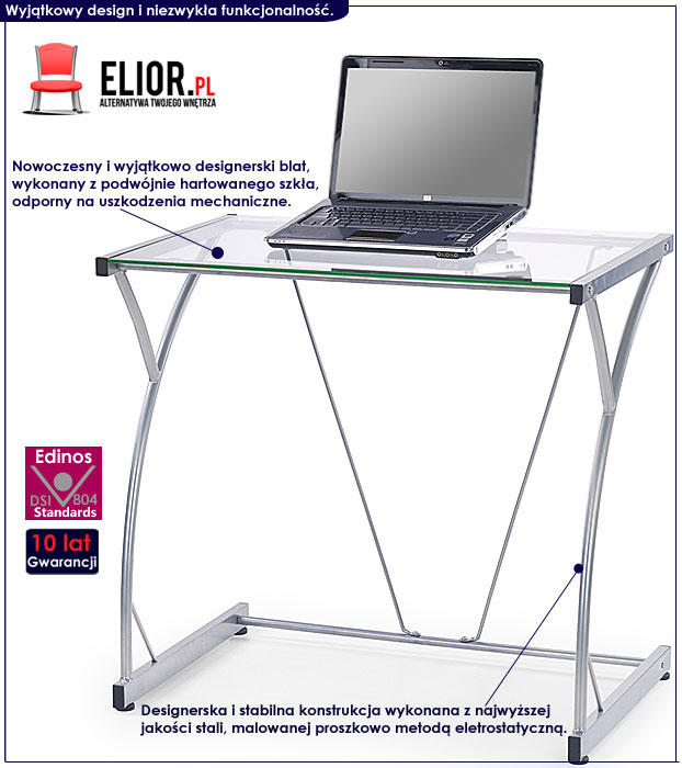 biurko szklane na laptopa Limora 4X
