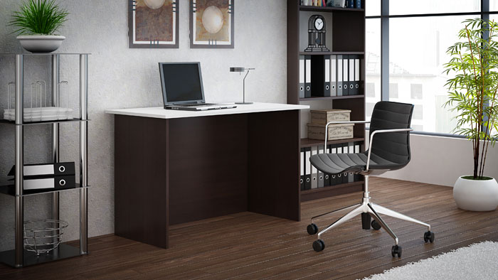 Nowoczesne biurko białe, wenge Hirell