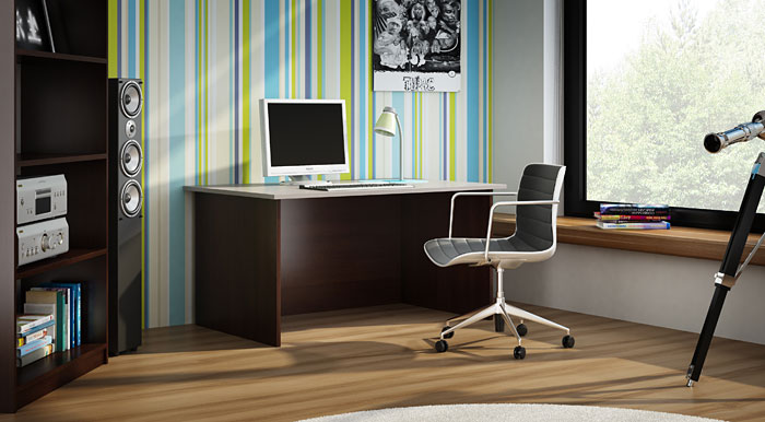 Biurko 120x60 cm białe, wenge Hirell