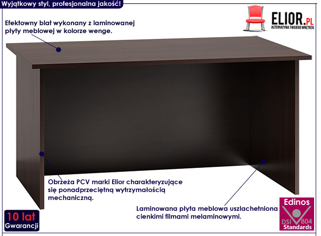 Nowoczesne biurko komputerowe wenge Stanis