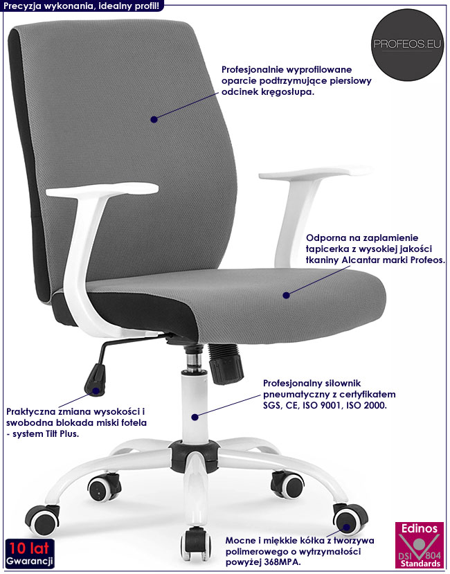 Tapicerowany fotel obrotowy do biura Lunaro