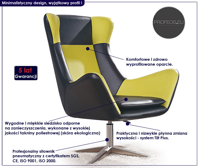 wypoczynkowy fotel ze zmianą wysokości Tixa