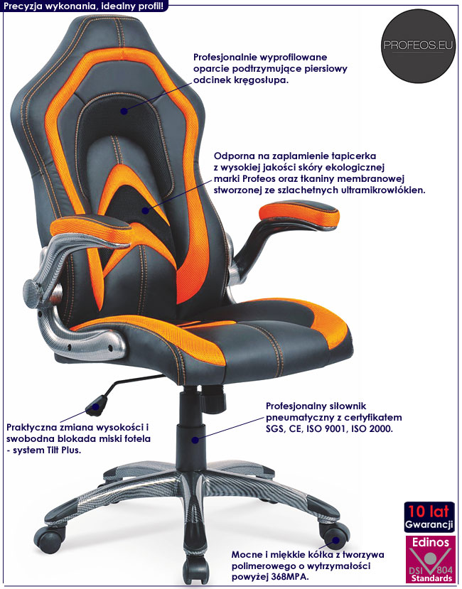 brązowy fotel gabinetowy obrotowy do komputera biurka Ukla