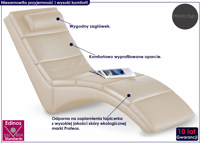 Beżowy szezlong wypoczynkowy Calan