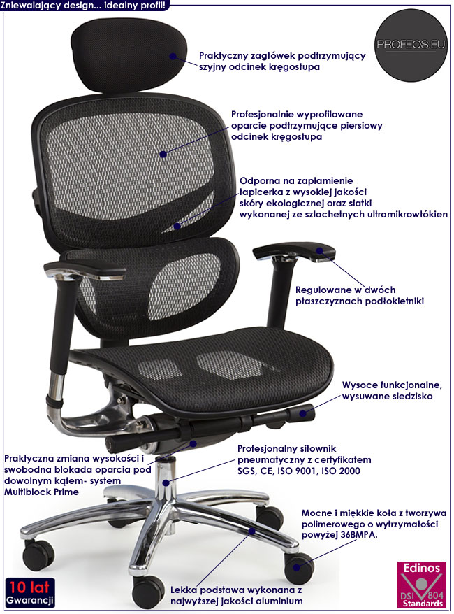 gabinetowy fotel obrotowy Otes ciemny brąz