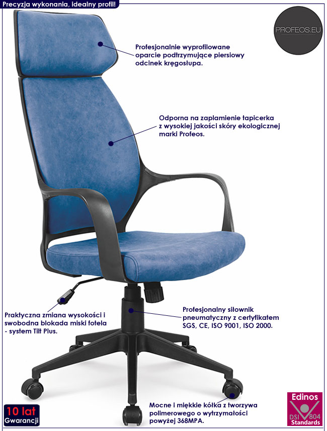 Fotel dyrektorski do biurka Luisi