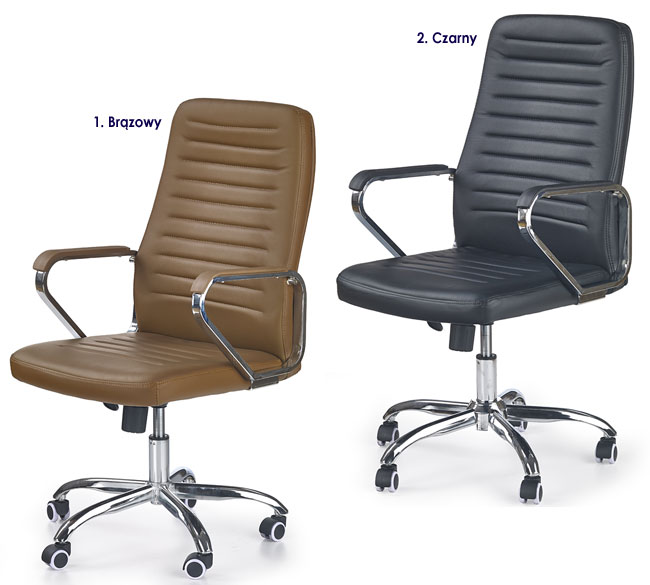 biurowy fotel obrotowy Tomix brązowy, czarny