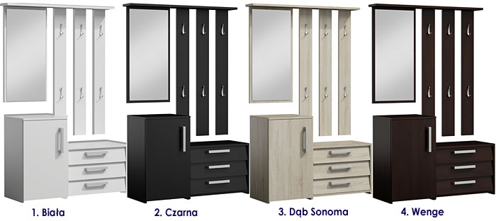 Szafka na buty z wieszakiem i lustrem Skay