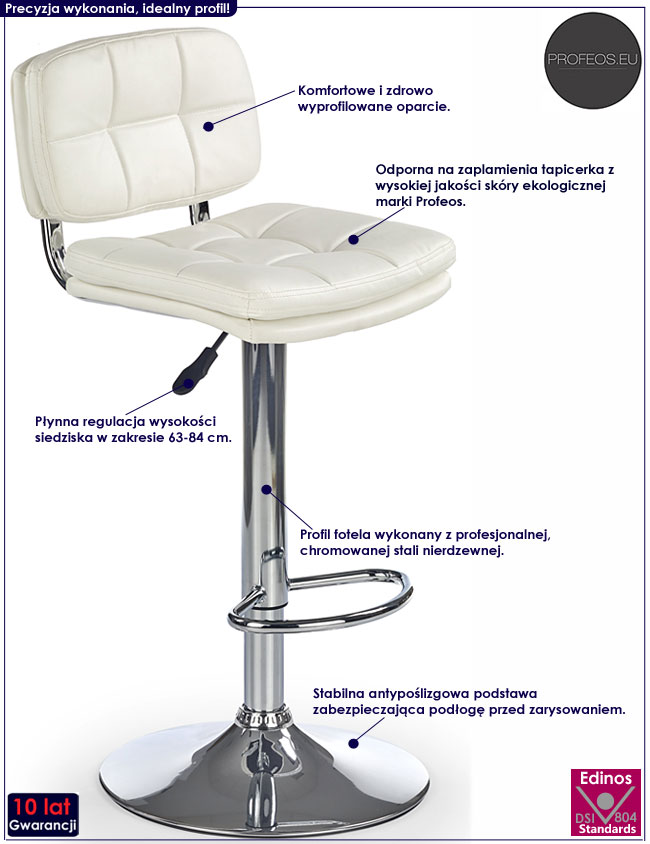 Biały hoker kuchenny w minimalistycznym stylu Mambo