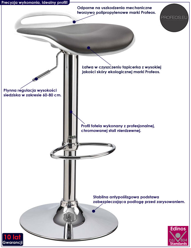 Nowoczesny hoker barowy biały Eveya