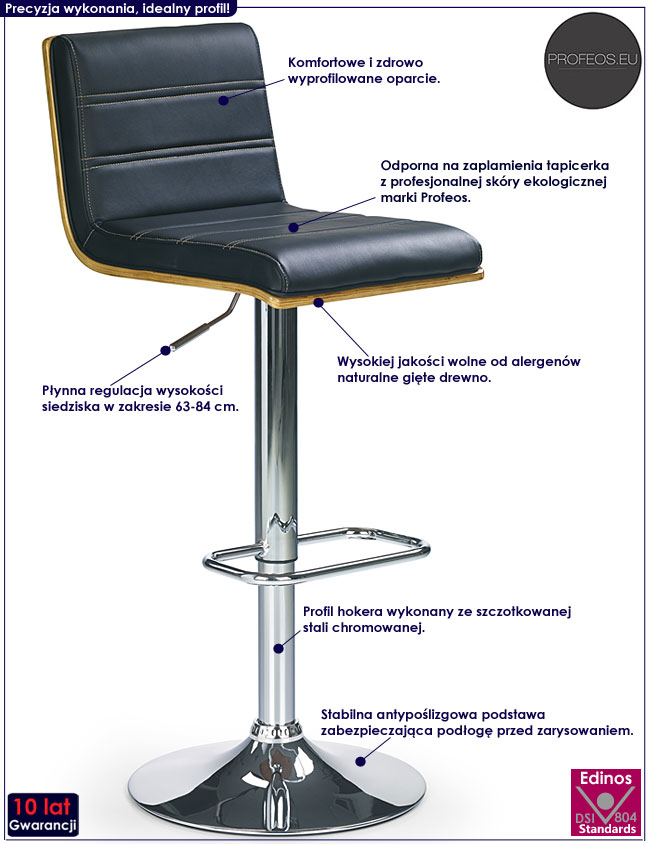 Czarny hoker kuchenny Ceren