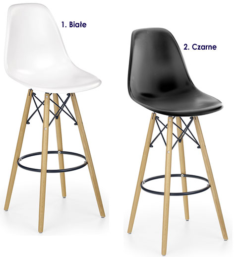 Wysokie krzesło do baru, hoker drewniany Esso