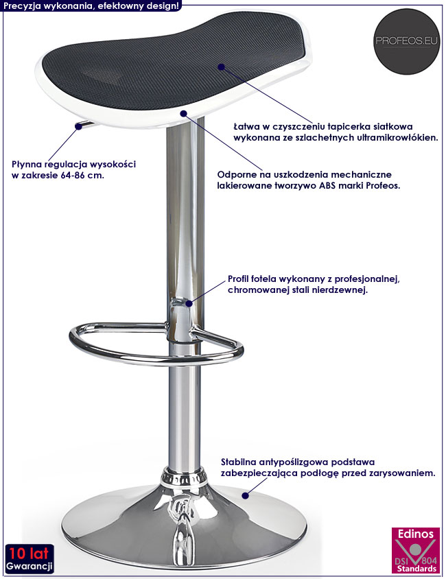 Tapicerowany hoker barowy Sohio