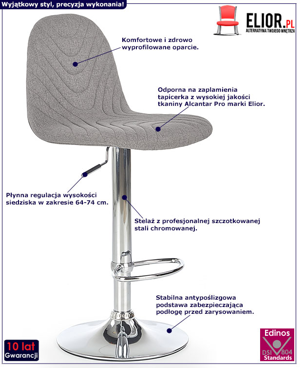 Szary hoker kuchenny do baru Fires