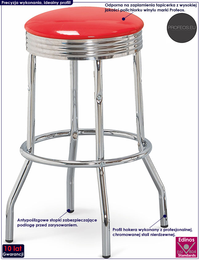 Modny nowoczesny czerwony hoker kuchenny Kalga