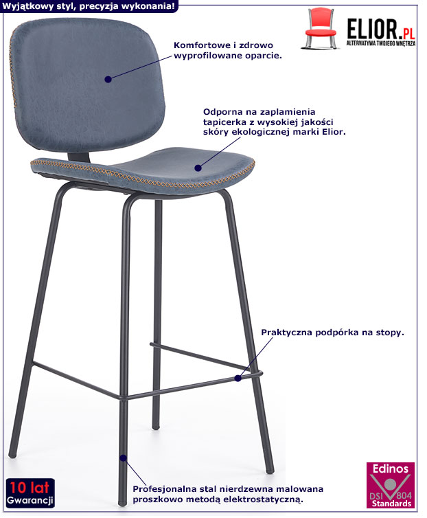 Granatowy hoker industrialny Zanno