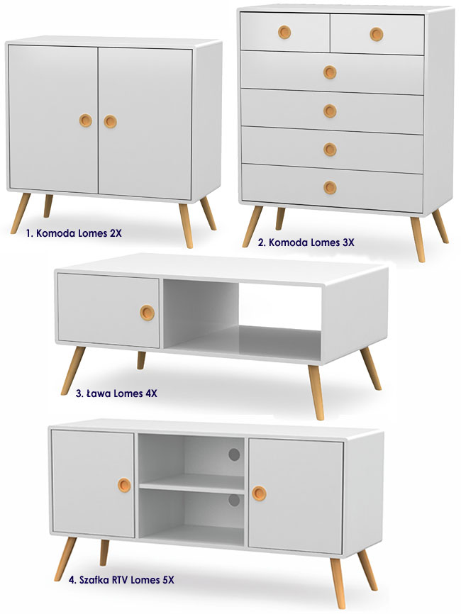 Kolekcja mebli w skandynawskim stylu Lomes