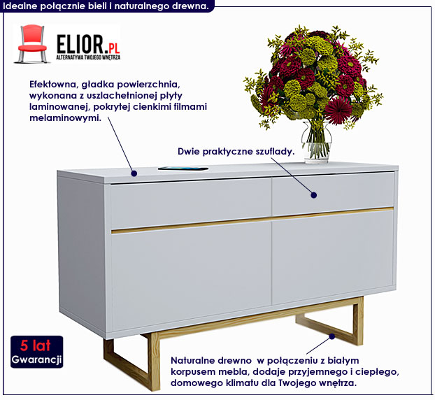 komoda biała Kizo D12