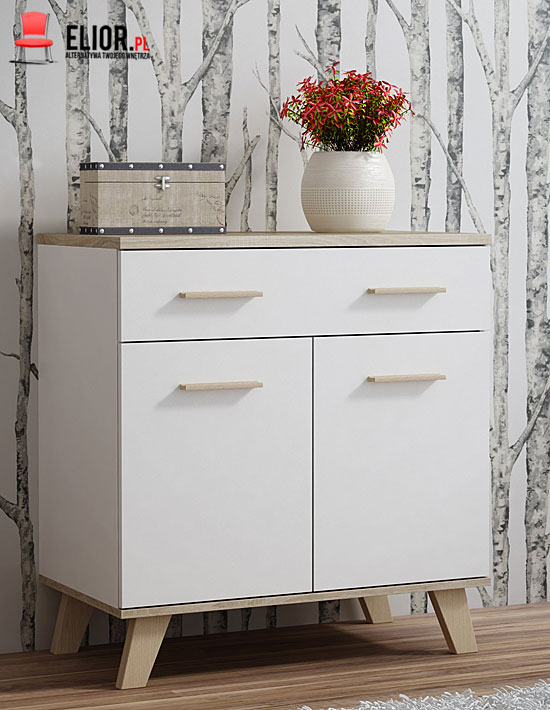 Biała komoda do salonu, sypialni Bodi 2X
