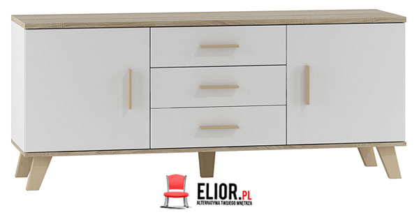 Minimalistyczna biała komoda na ubrania Bodi 3X