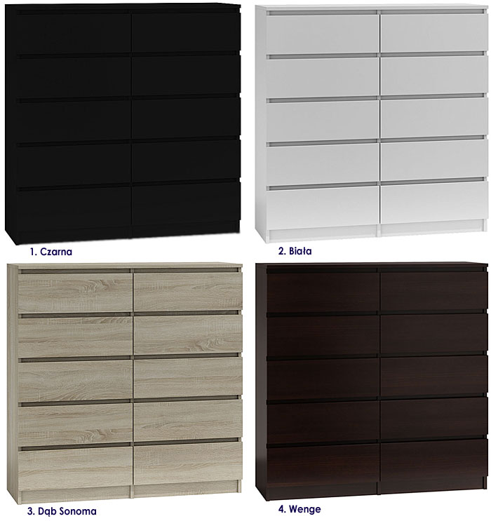 Stojąca komoda z 10 szufladami Rossa