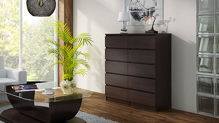 Praktyczna komoda do salonu wenge Noel 120 cm