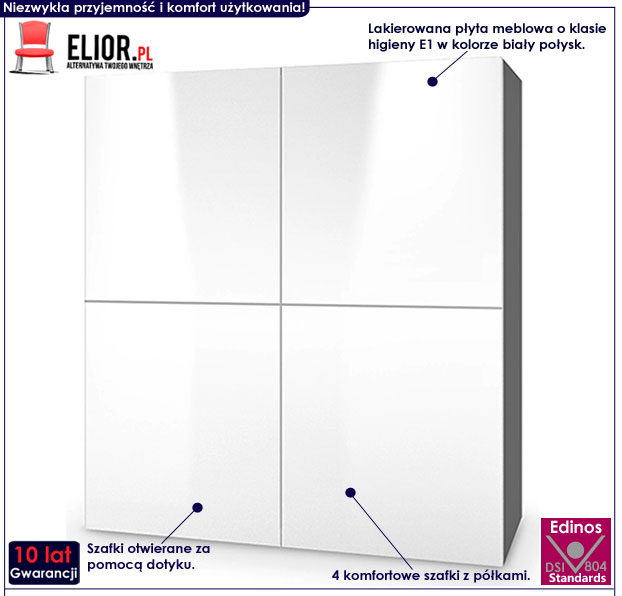 Lakierowana komoda stojąca biała, szara Vitoria 2X