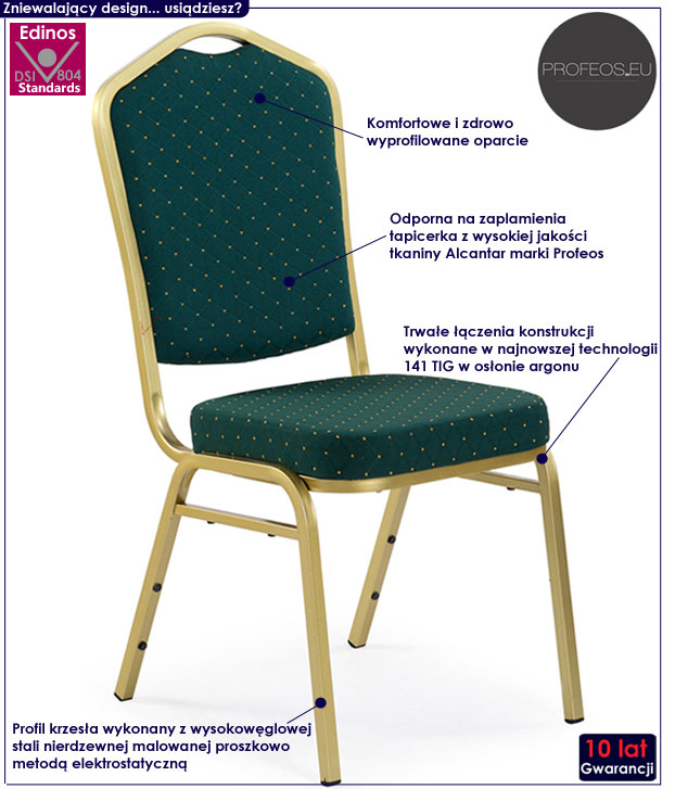 Eleganckie krzesło tapicerowane do stołu Abrax