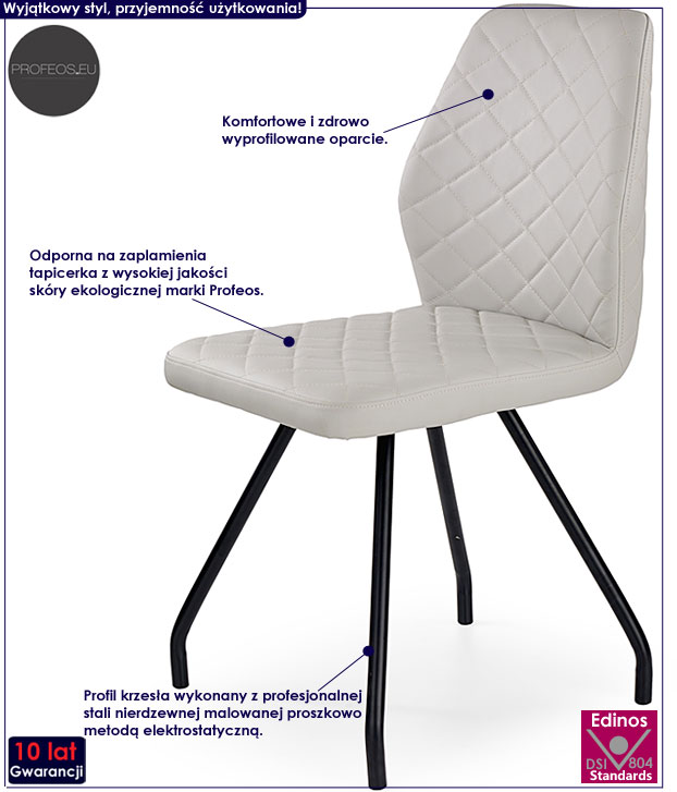 Szare krzesło kuchenne Regato