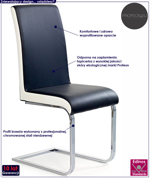 czarne krzesło kuchenne do jadalni salonu kuchni Korsa