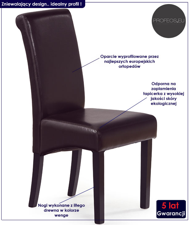 Produkt Krzesło tapicerowane Archer - brązowe