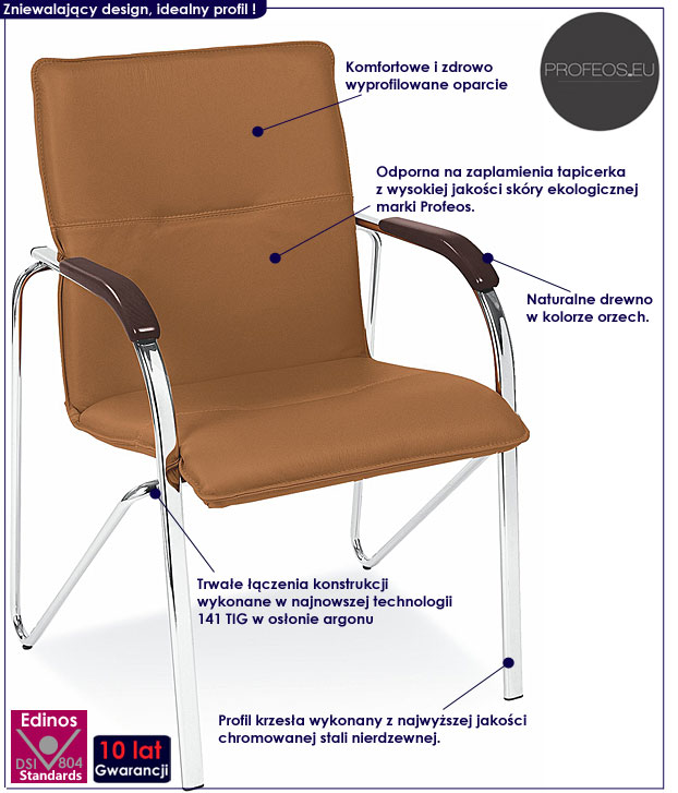 krzesło biurowe brązowe