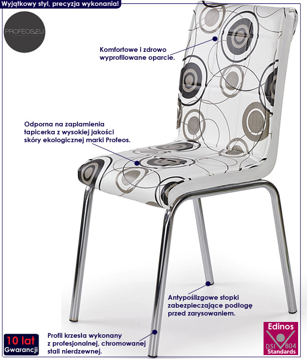 Nowoczesne krzesło kuchenne z printem Elstar