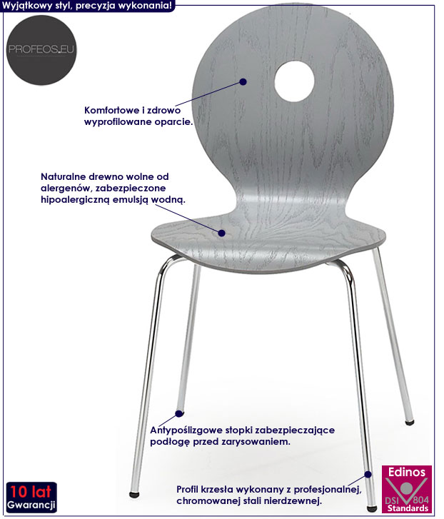 Kuchenne krzesło drewniane do stołu Alyssa