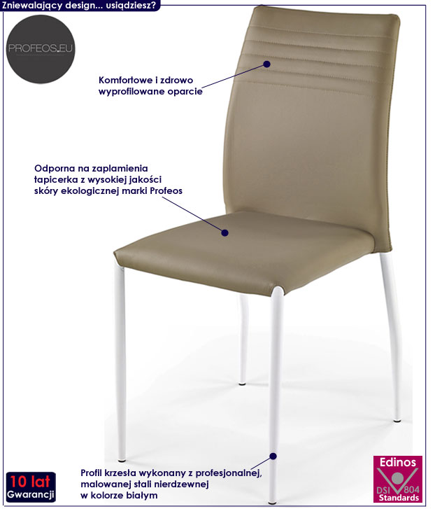 Beżowe krzesło do kuchni, jadalni Avla