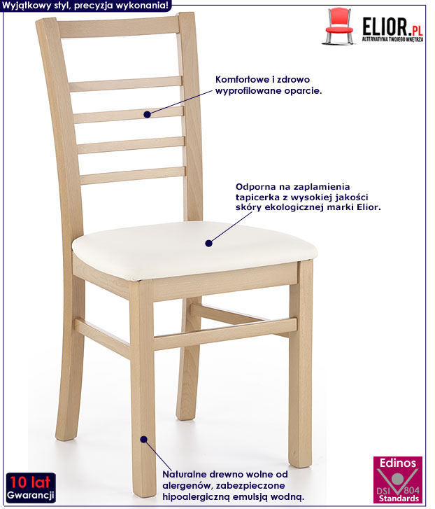 Krzesło do kuchni, jadalni dąb miodowy Birken