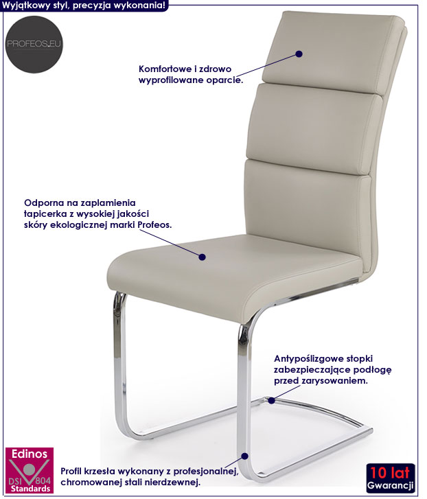 Tapicerowane, minimalistyczne krzesło Olvin