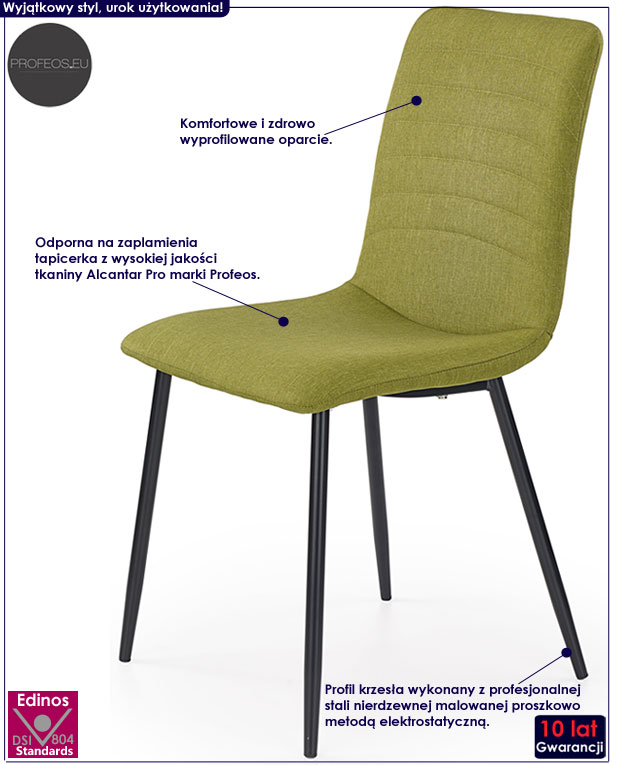 Zielone krzesło młodzieżowe Zeta