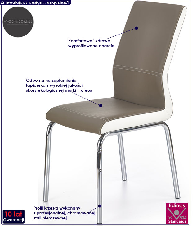 Nowoczesne krzesło kuchenne, beżowe Merkur