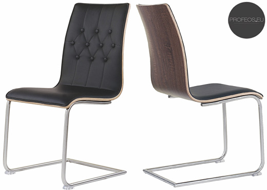 Tapicerowane czarne krzesło do stołu, jadalni Gios