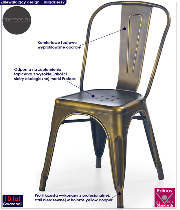 Krzesło w industrialnym stylu do loftu Lamoro