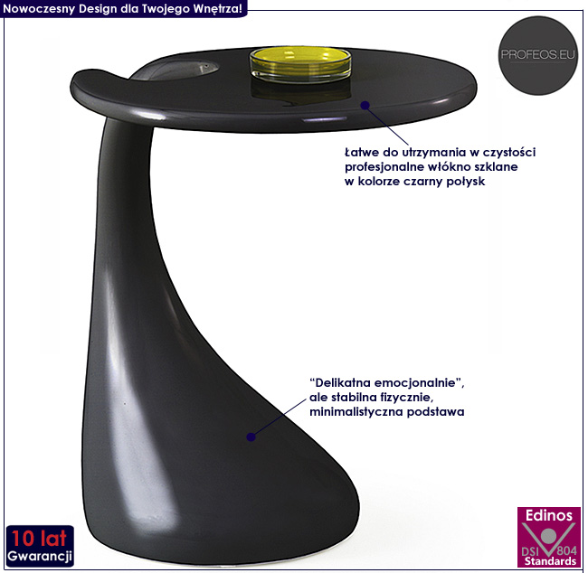 stolik kawowy lakierowany ława czarny połysk Mivi