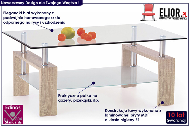 ława w kolorze dąb sonoma Ambra 2X