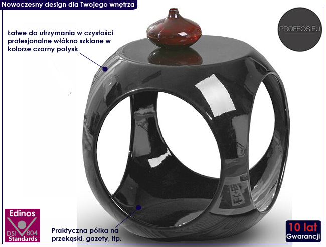 Czarny stolik kawowy lakierowany Ayka